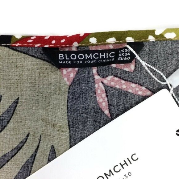 Bloomchic V-Neck Half Balloon Sleeve Blouse Womens Multicolor Floral 30/6X - Picture 7 of 13